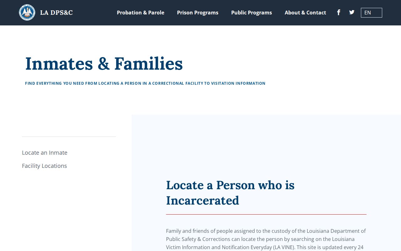 Louisiana DPS and Corrections search guidance for Washington Parish custody records